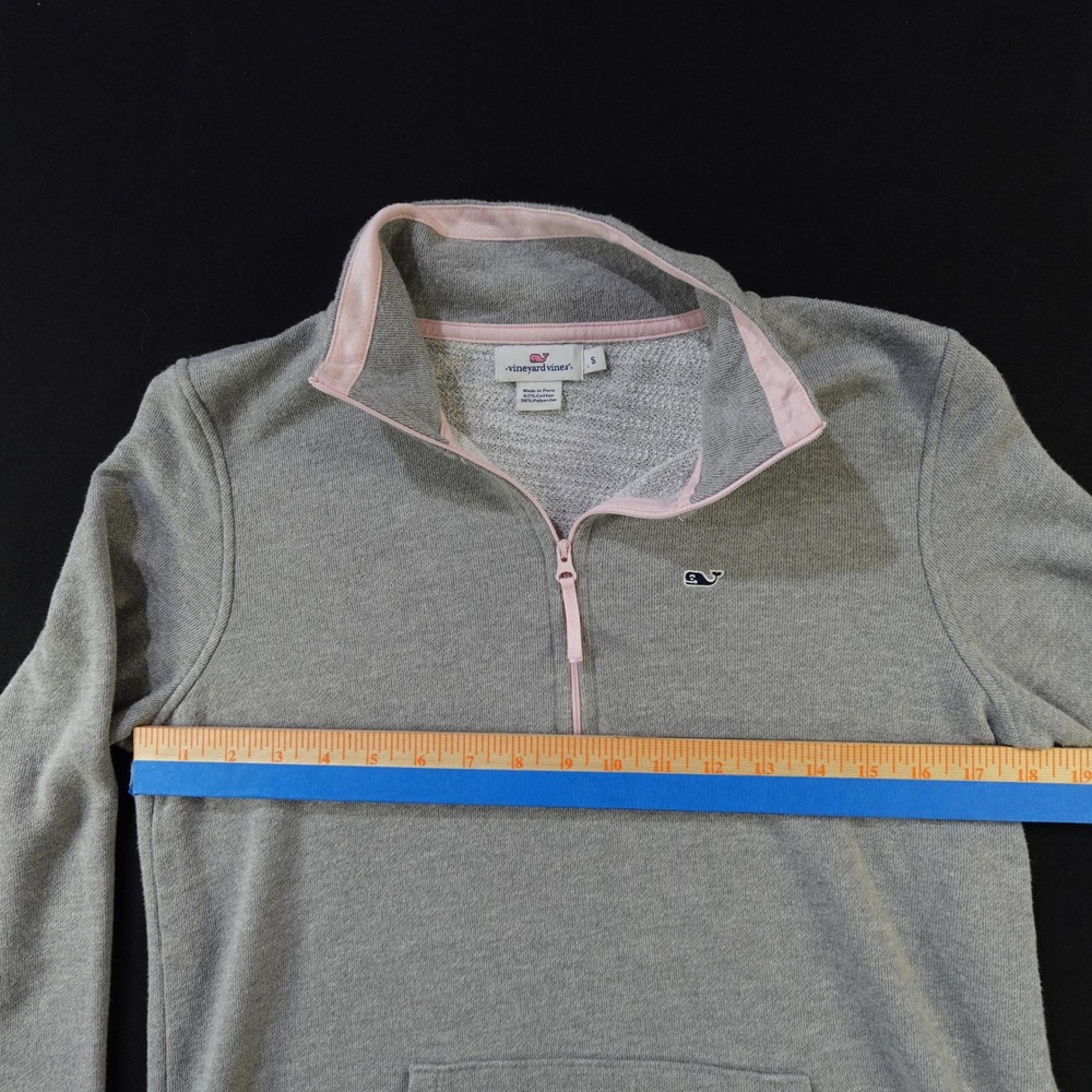 Vineyard Vines Shep Shirt Gray Pink 1/4 Zip Pullover Sweatshirt Women's S - Picture 8 of 16